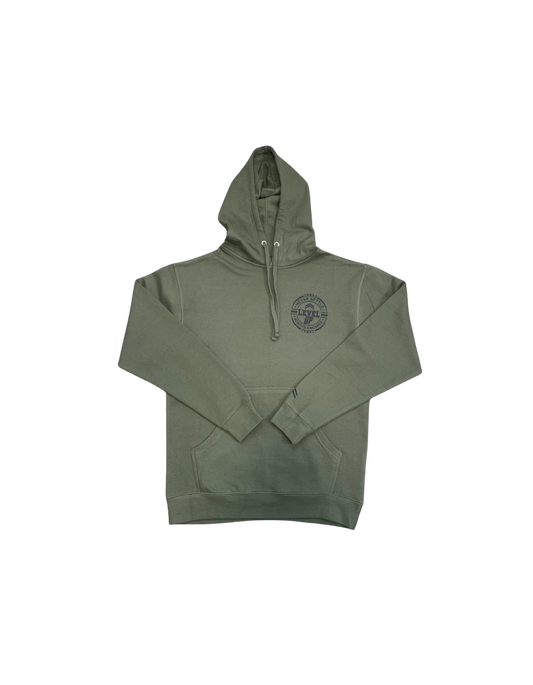 Level Up logo hoodie army green