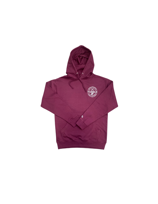 Level Up logo hoodie maroon