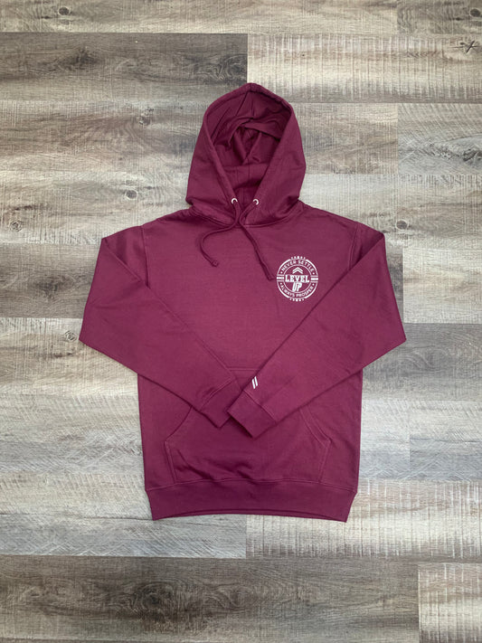 Level Up logo hoodie maroon