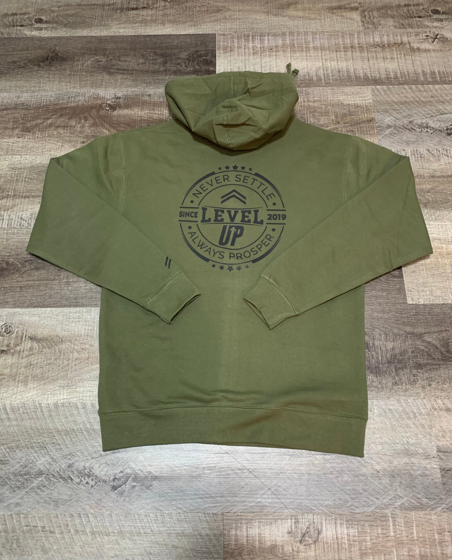 Level Up logo hoodie army green